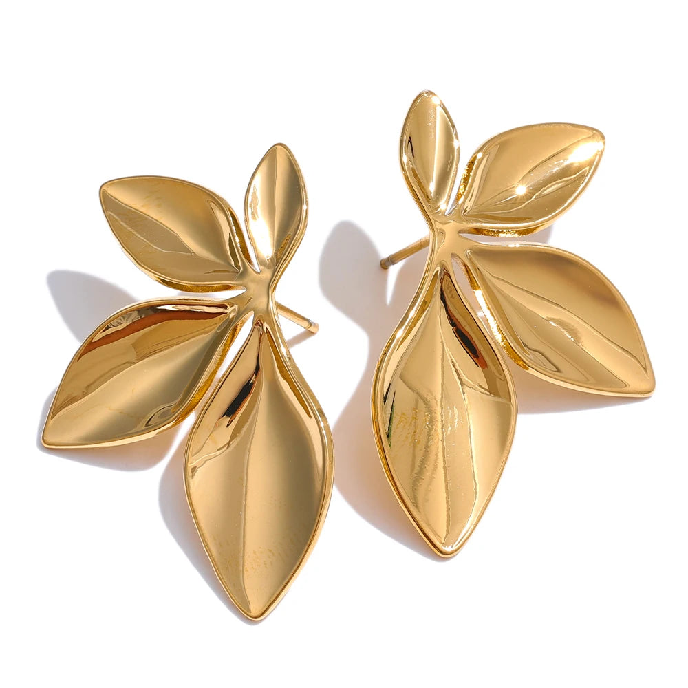 Aurea Leaf Studs